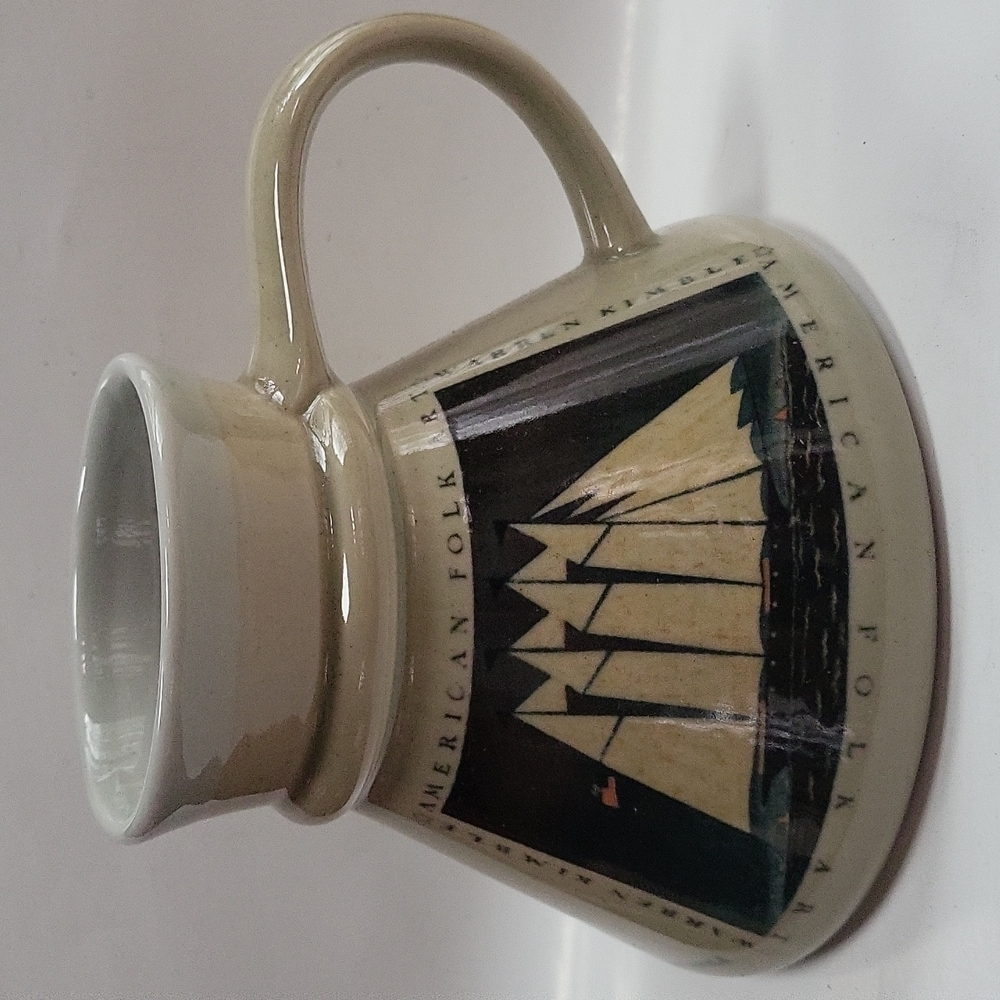 Sailboat American Folk Art Warren Kimble Ceramic Otagiri Dashboard Travel Mug